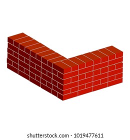 Cartoon Illustration Wall Corner Layer Bricks Stock Illustration 1017782119