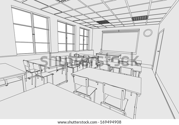 Cartoon Image Classroom Interior Stock Illustration 169494908