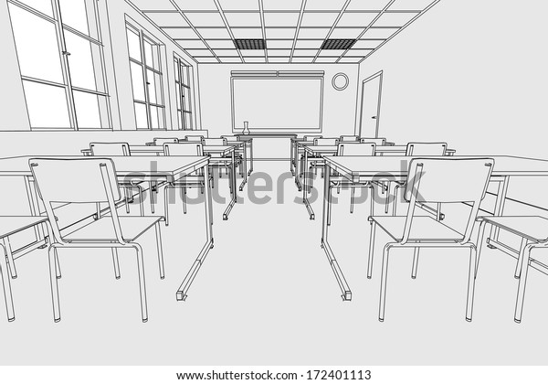 Cartoon Image Classroom Interior Stock Illustration 172401113