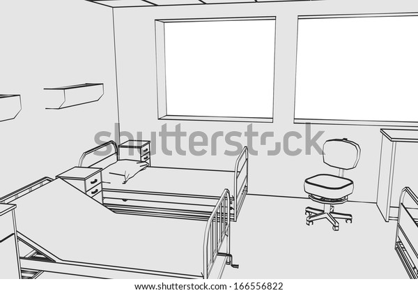 Cartoon Image Hospital Room Stock Illustration 166556822