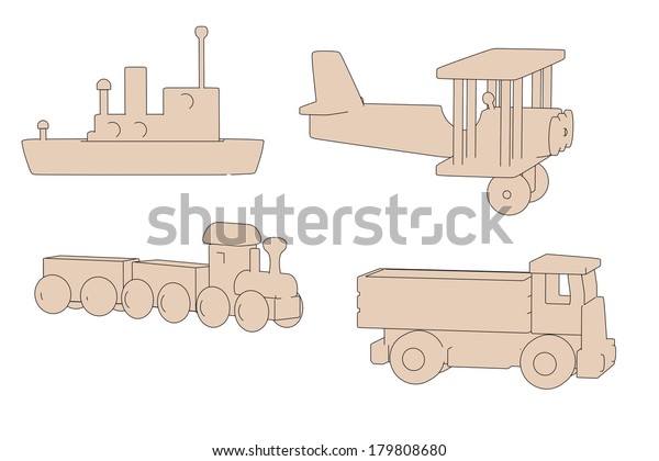 cartoon image of wooden\
toys