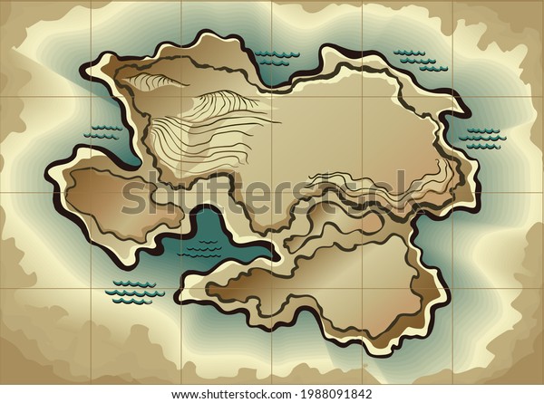 Cartoon Island Map Template Next Level Stock Illustration 1988091842 ...