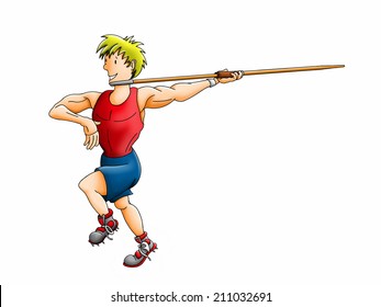 Cartoon Javelin Thrower Stock Illustration 211032691