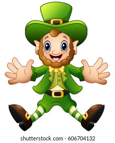 Cartoon Leprechaun Jumping