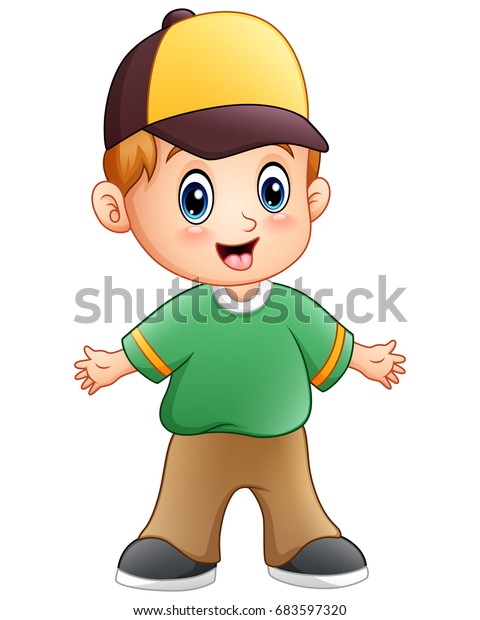 Cartoon Little Boy Waving Hands Stock Illustration 683597320 | Shutterstock