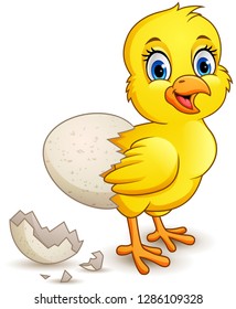 Cartoon Little Chick Egg Stock Illustration 1286109328