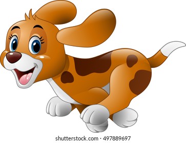 Cartoon Little Dog Running