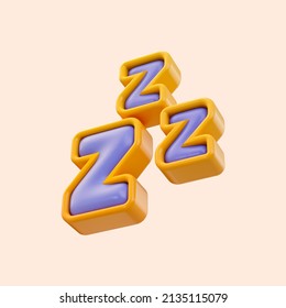 Cartoon Look Snooze Icon 3d Render Concept For Sleeping Bed Tired Beautiful Dream And Sign Symbol