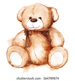 Cartoon lovely Teddy Bear toy Saint Valentine's day isolated