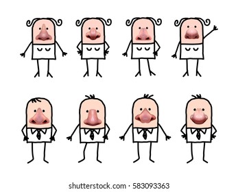 Similar Images, Stock Photos & Vectors of Cartoon male and female ...