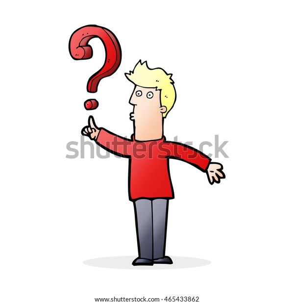 Cartoon Man Asking Question のイラスト素材