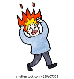 Cartoon Man Hair On Fire: เวกเตอร์สต็อก (ปลอดค่าลิขสิทธิ์) 115979401 ...