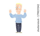cartoon man surrendering
