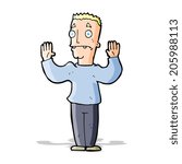 cartoon man surrendering