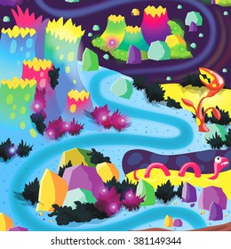 Cartoon Map Of Monster Land