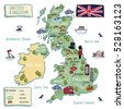 great britain map cartoon
