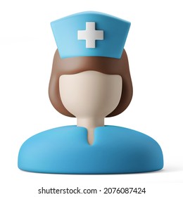 Cartoon Medical Hospital Human Female Nurse Character Avatar 3d Illustration 3d Icon Editable Color Isolated