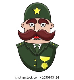 Cartoon Military General Vector Illustration Stock Vector (Royalty Free ...
