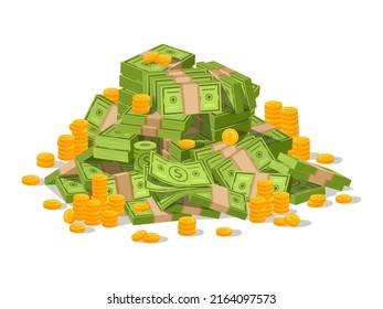 Cartoon Money Cash Pile Dollar Bill Stock Illustration 2164097573 ...