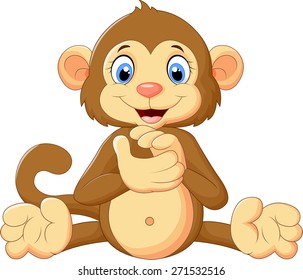 Cartoon Monkey Clapping Hand