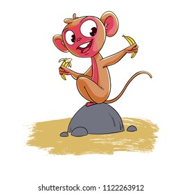 Cartoon Monkey Happy Monkey Funny Monkey Stock Illustration 1122263912