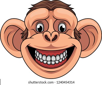 Cartoon Monkey Head Mascot