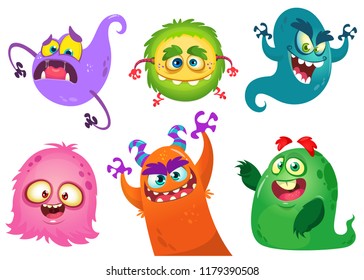 Cute Cartoon Monsters Set Cartoon Monsters Stock Illustration ...