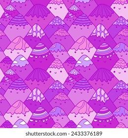 Cartoon mountain seamless vocational pattern for wrapping paper and fabrics and linens and kids clothes print and festive packaging and sports accessories and travel textiles  - Powered by Shutterstock