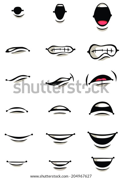 Cartoon Mouth Collection Illustration De Stock