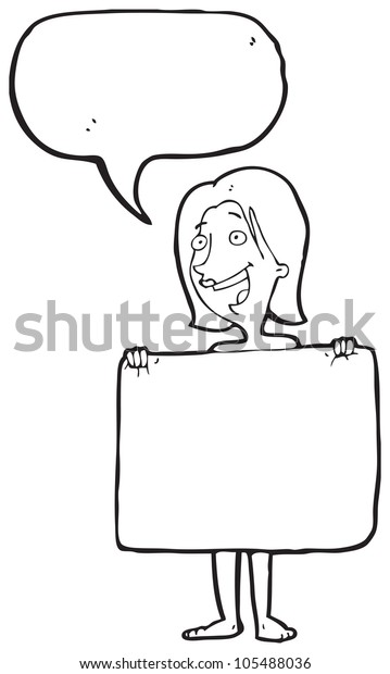Nude Black And White Cartoons - Cartoon Naked Woman Hiding Behind Towel à¸ à¸²à¸žà¸›à¸£à¸°à¸à¸­à¸šà¸ªà¸•à¹‡à¸­à¸ 105488036