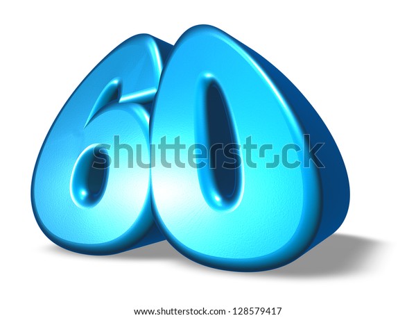 Cartoon Number Sixty On White Background Stock Illustration 128579417