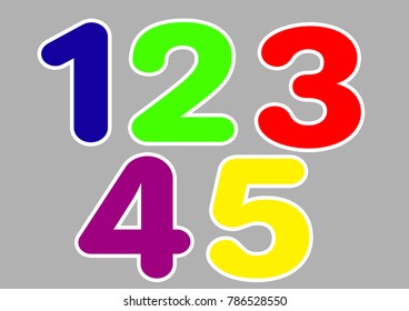 Set Colorful Numbers Vector Cartoon Kids Stock Vector (Royalty Free ...