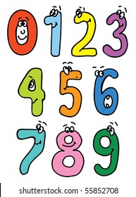 Illustration Numbers Zero Nine Math Symbols Stock Vector (Royalty Free ...