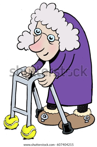 Le cycle Saturne - Pluton  - Page 2 Cartoon-old-lady-walkerzimmer-frame-600w-607404215