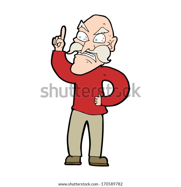 Cartoon Old Man Laying Down Rules Stock Illustration 170589782 ...