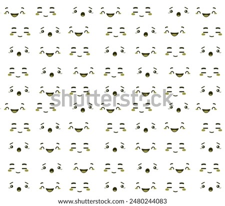 Cartoon pattern kawaiiface smiley face