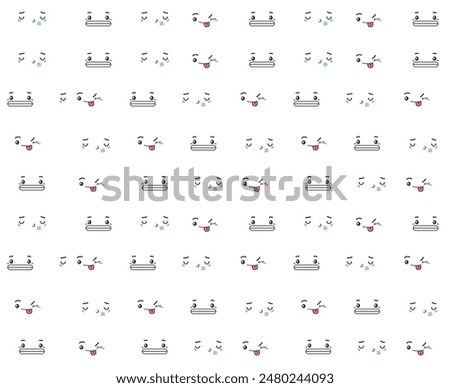 Cartoon pattern kawaiiface smiley face