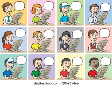 cartoon people and computers - Powered by Shutterstock