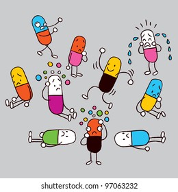 Cartoon pills