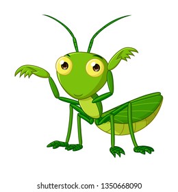 Cute Grasshopper Animal Cartoon Simple Vector Stock Vector (Royalty ...