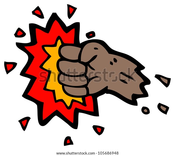 Cartoon Punching Hand Symbol Stock Illustration 105686948