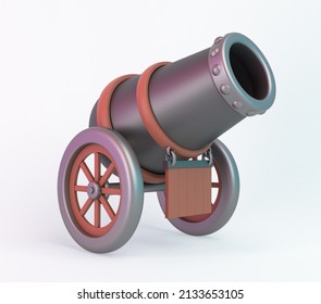 Cartoon Ramadan Cannon 3D Rendering