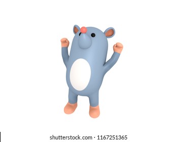 Cartoon Rat in 3D rendering.
