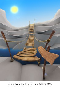 Cartoon Rope Bridge