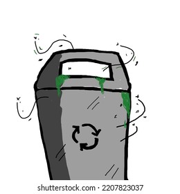 Cartoon Rubbish - Logo Rubbish Bin