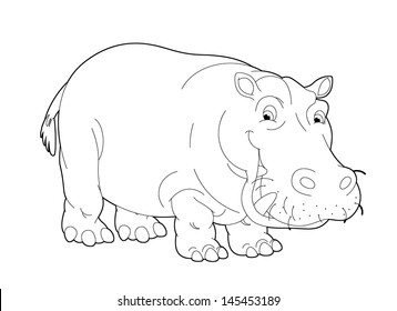 Hippo Outline Images, Stock Photos & Vectors | Shutterstock