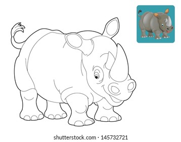 Cartoon Safari - Coloring Page - Illustration For The Children