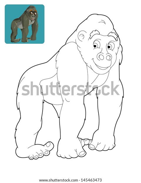 Cartoon Safari Coloring Page Illustration Children Stock Illustration ...