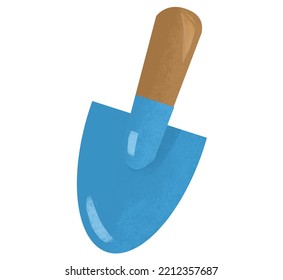 Cartoon Scene With Small Shovel Isolated Illustration For Children