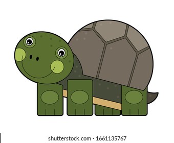 Cartoon Scene Turtle On White Background Stock Illustration 1661135767 ...